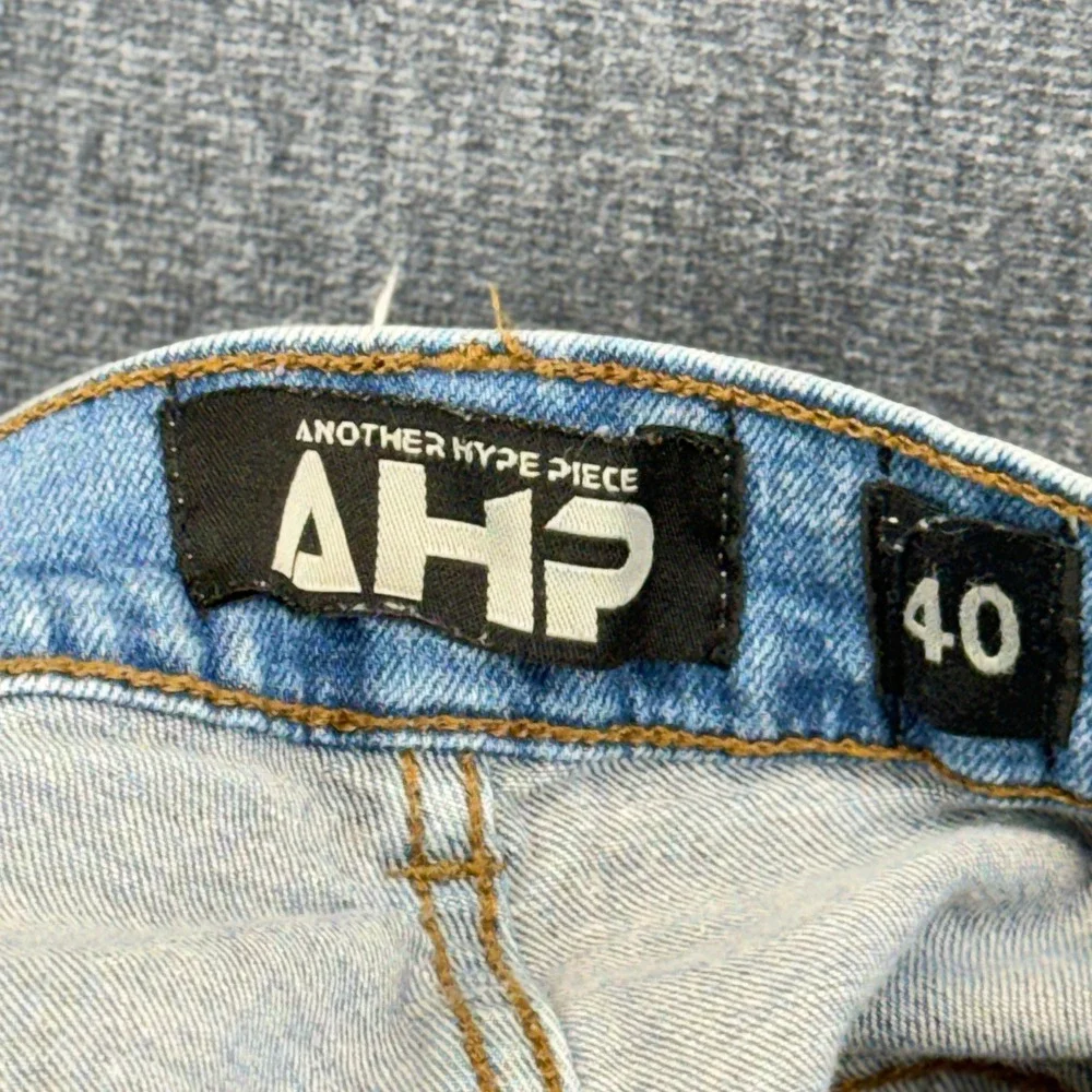 Another Hype Piece Jeans Mens 40 Light Blue Cotton Slim Distressed Acid Wash